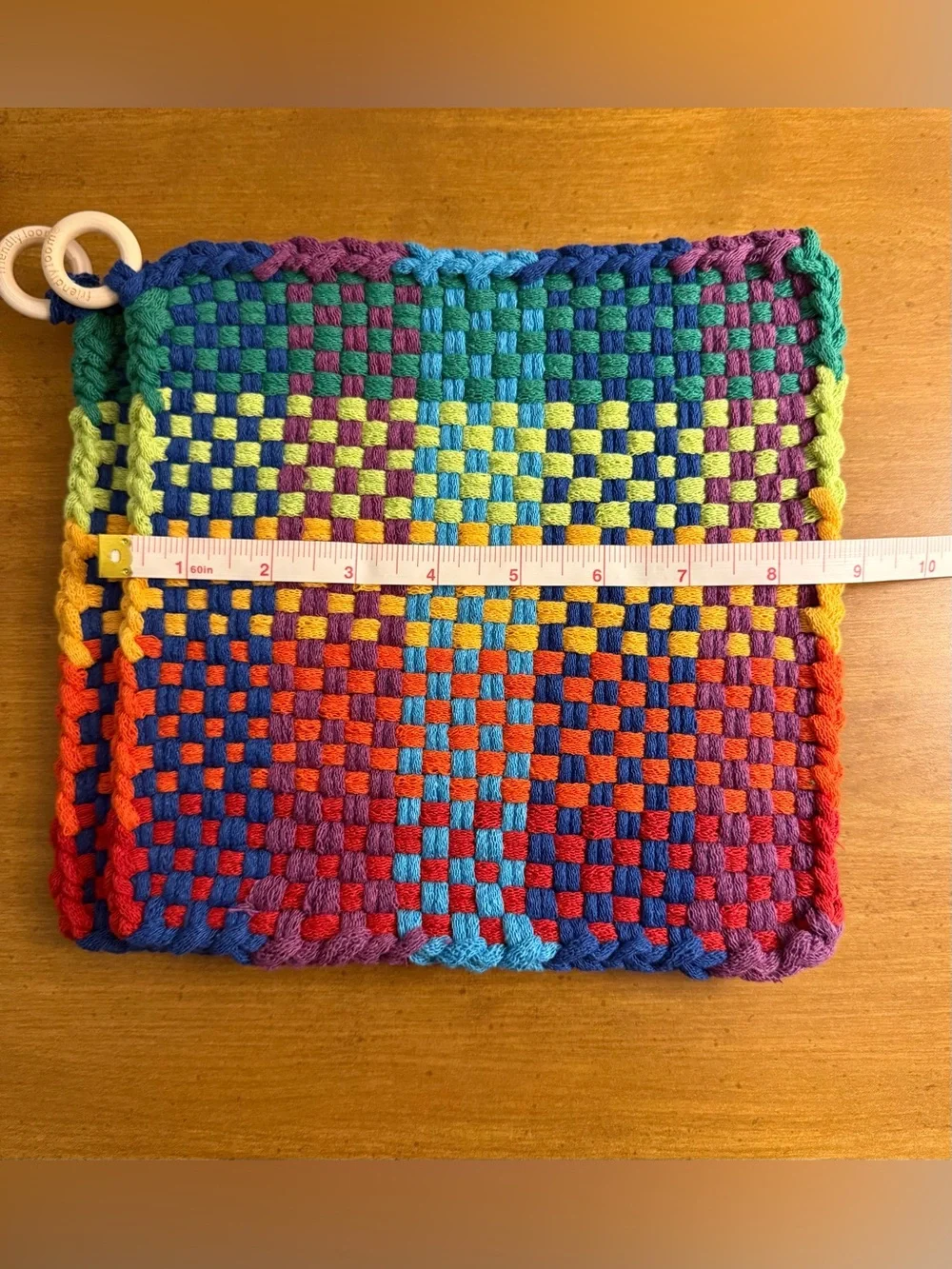 Handwoven Rainbow Cotton Pot Holders
